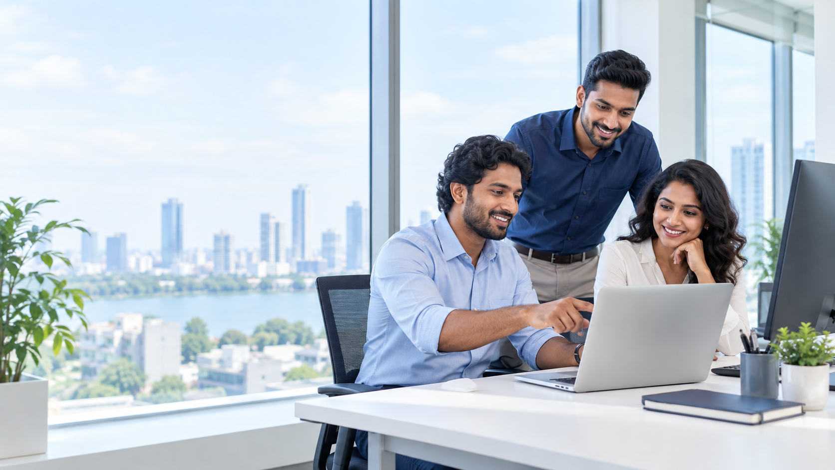 Strangers Group technology professionals collaborating in an office